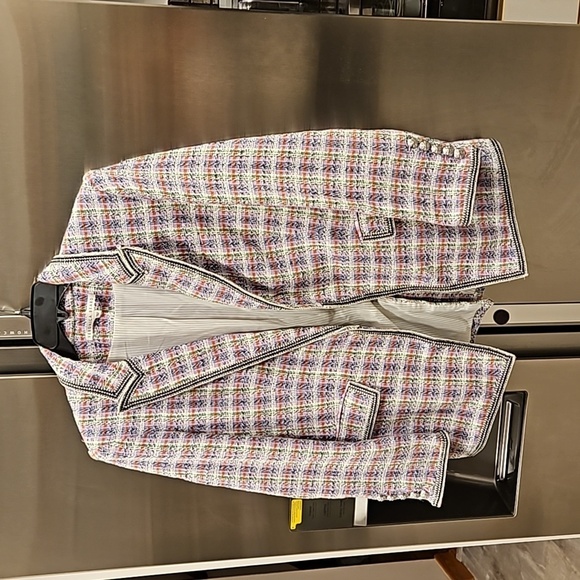 💕VERONICA BEARD💕 Etney Tweed Dickey Jacket Light Lavender Multi-Color 10 NWOT - Picture 12 of 16